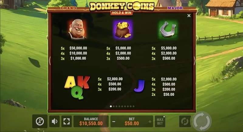 Donkey Coins Hold & Win - স্টিকি কয়েন টোকেন সহ ক্ষেত্র